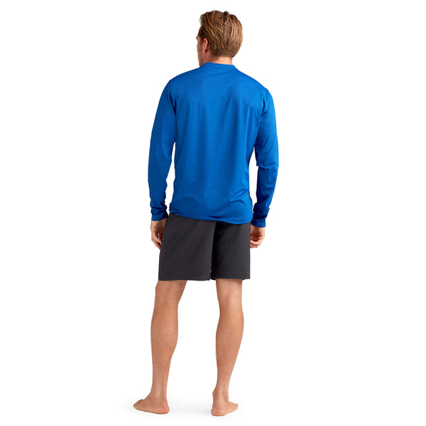 Outbound Men's UPF Stretch Fit Short Sleeve Rashguard, Mallard Blue